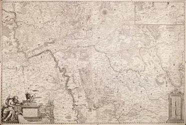Mainzin arkkipiispakunnan ja vaalipiirin kartta, n. 1695